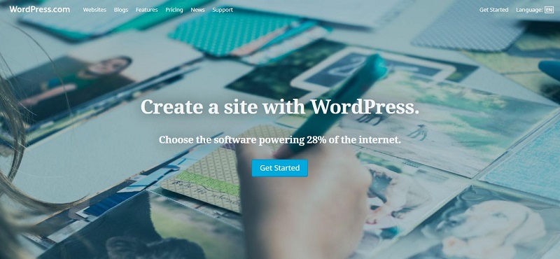 WordPress.com welcome page